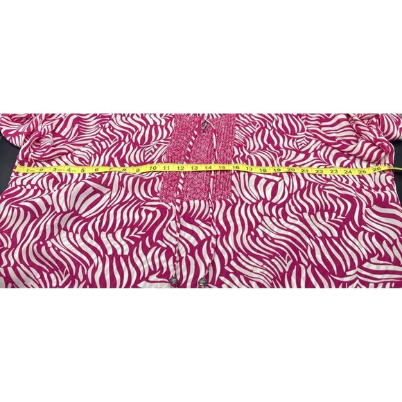 Susan Graver Pink White Polyester Semi Sheer Long Sleeve Top Blouse 2X - Picture 9 of 9